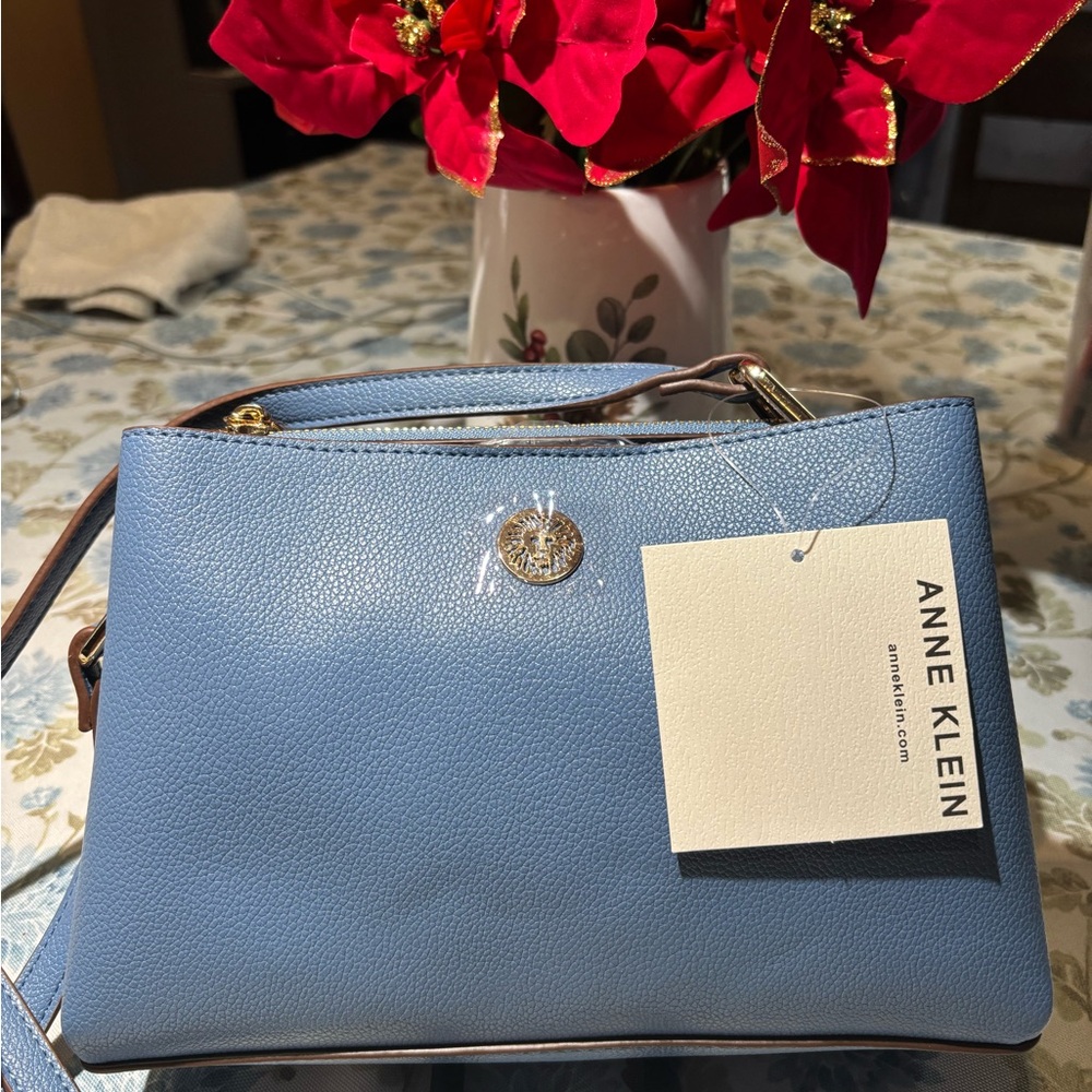 New Anne Klein Blue Crossbody Bag